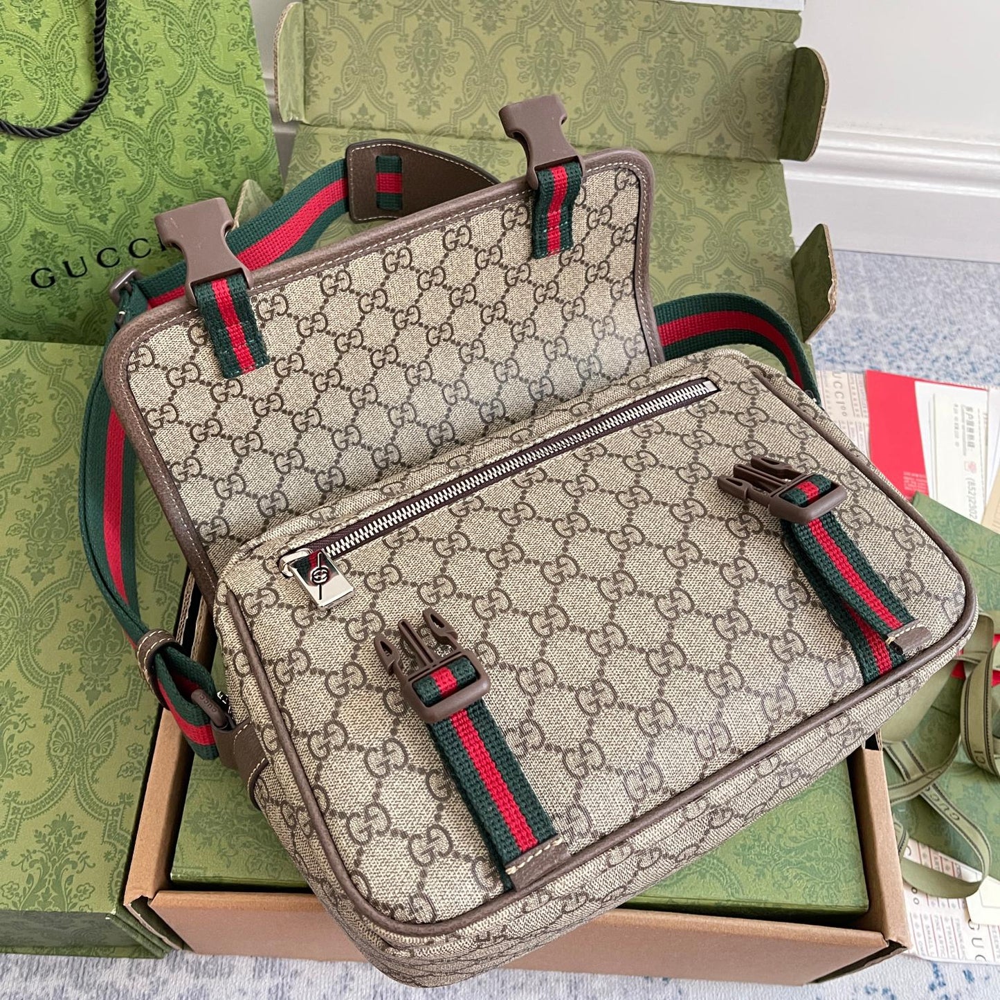 GUCCI New Coffee Resin Tote Bag｜Original Premium Quality｜Real Photos｜27cm(W) x 20cm(H) x 10cm(D)｜Ready to Ship