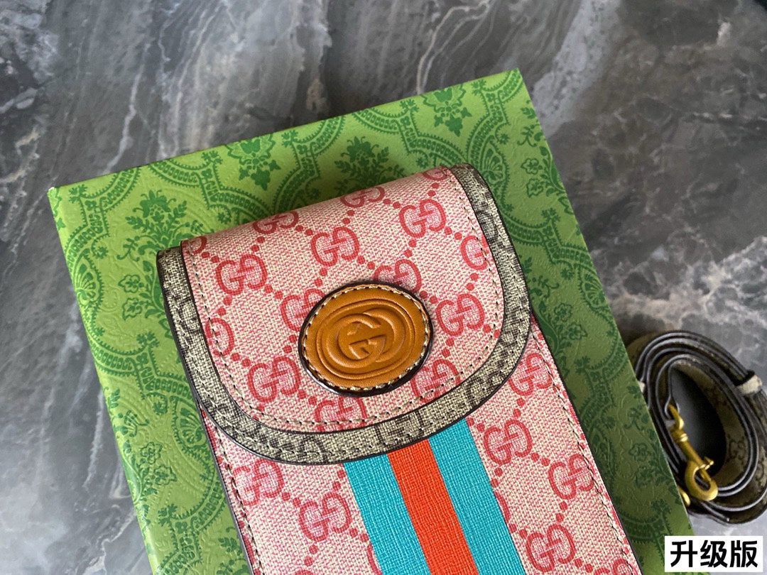 GUCCI Mini Shoulder Phone Bag｜10.5×17cm Crossbody｜Trendy Streetwear｜Celebrity Style