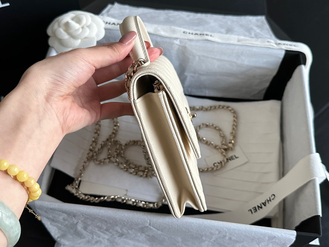 Chanel 25C Mini Backpack | Cream & Champagne Gold | France Hass Original Caviar-grained Calfskin | ZP-Grade Champagne Gold Hardware | Exclusive Release