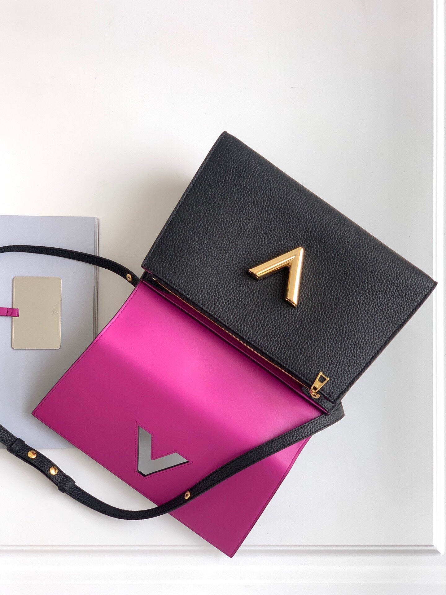 [Authentic Craftsmanship] Premium LV Black Tote Bag - Italian A-Grade Leather with Full Packaging Set (29x21x12cm)