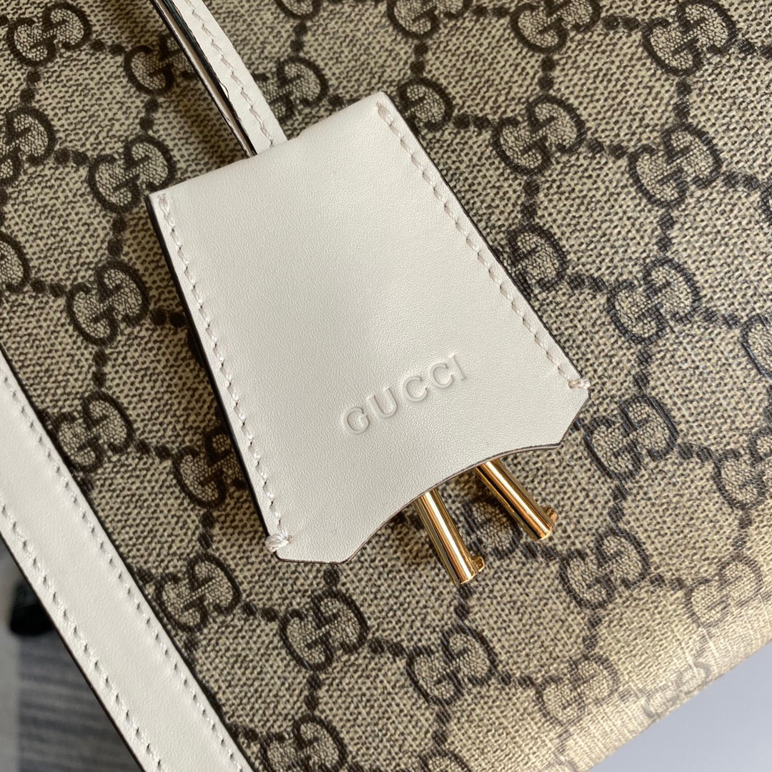 GUCCI Lock Buckle Backpack 35x23x14cm | Original Leather, Dual Straps, Spacious Design with Full Packaging