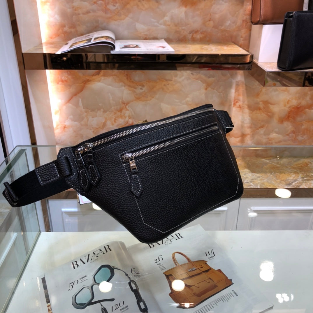 Hermès 2023 New Crossbody Bag 33x18x2cm | Original Calfskin Premium Zipper Double Pocket