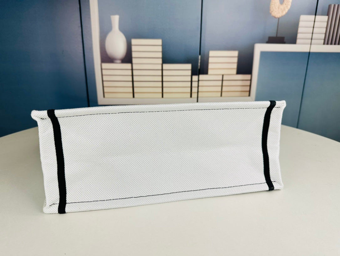 36cm Embroidered Tote Bag - Archival Canvas & Detachable Organizer (Designer-Inspired Work Bag)