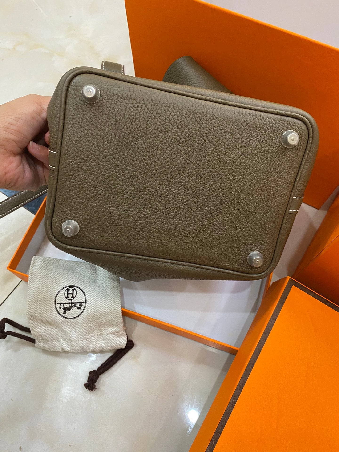 Hermès Picotin 18cm Etoupe Silver Hardware | Top-Grade Handcrafted Calfskin | Luxury Everyday Tote Bag