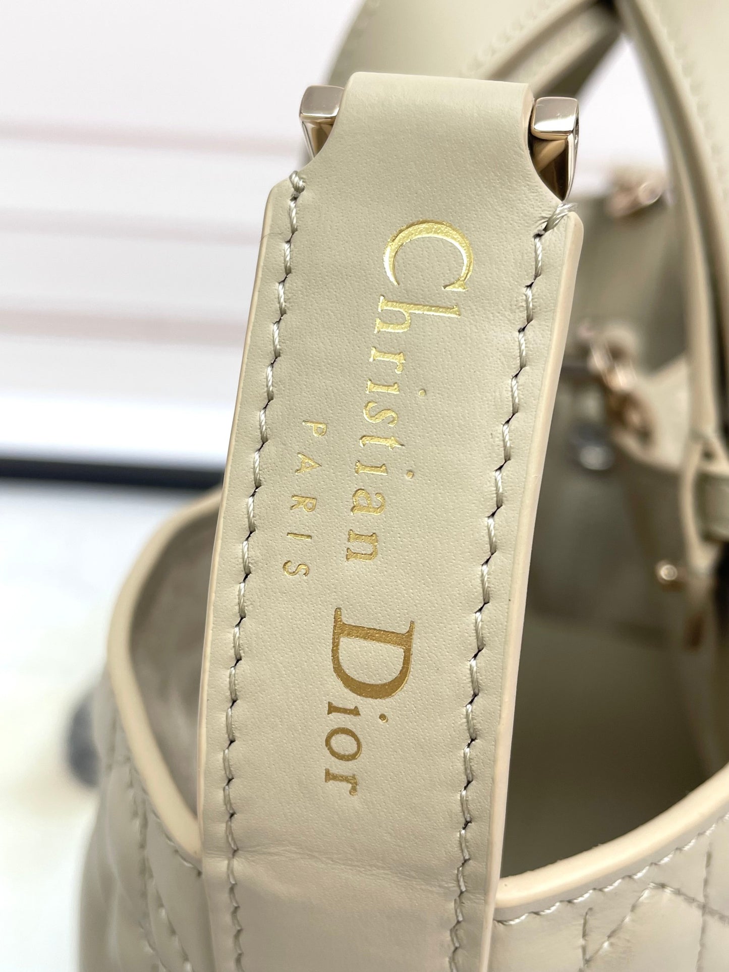 Dior Toujours Apricot Large Cannage Quilted Handbag | Imported Hardware | Small 23cm Tote Bag