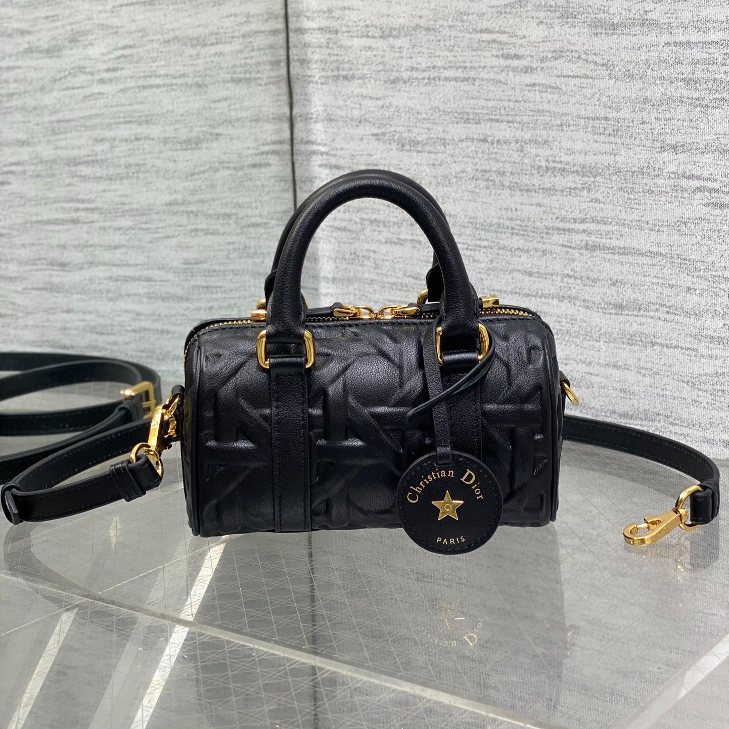 Groove 16 Mini Boston Bag｜Vintage Embossed Leather｜Top Handle & Crossbody｜17×10×8cm