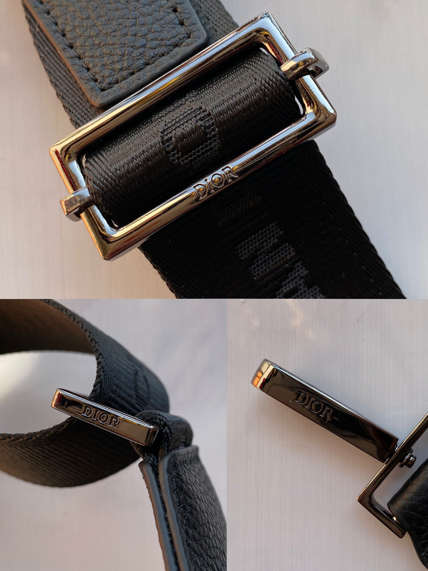 DIOR Rider 2.0 Waist Bag | Beige/Black Oblique Print, Grain Calf Leather & Tech Fabric, Adjustable Strap