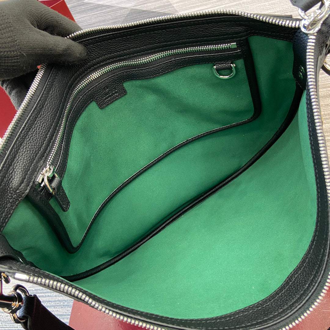 Gucci Body Double-Lock Shoulder Bag FW24 | Sabato De Sarno Redesign, Rosso Ancora Red Grain Leather, 40x31x3cm