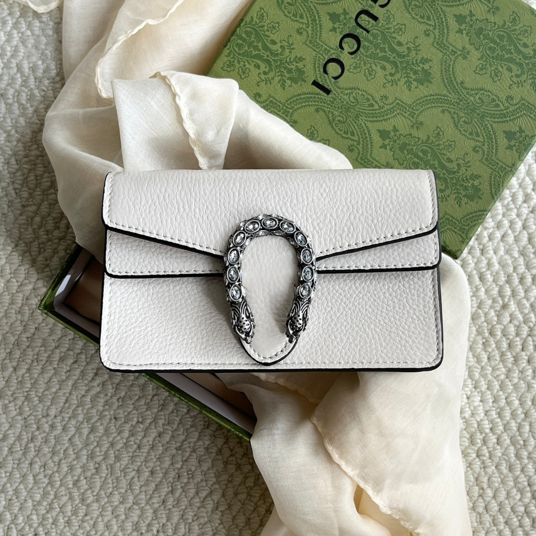 Gucci Dionysus Mini Bag – 16.5x10cm Cream White Calfskin, Tiger Buckle, Entry-Level Chic Bomb