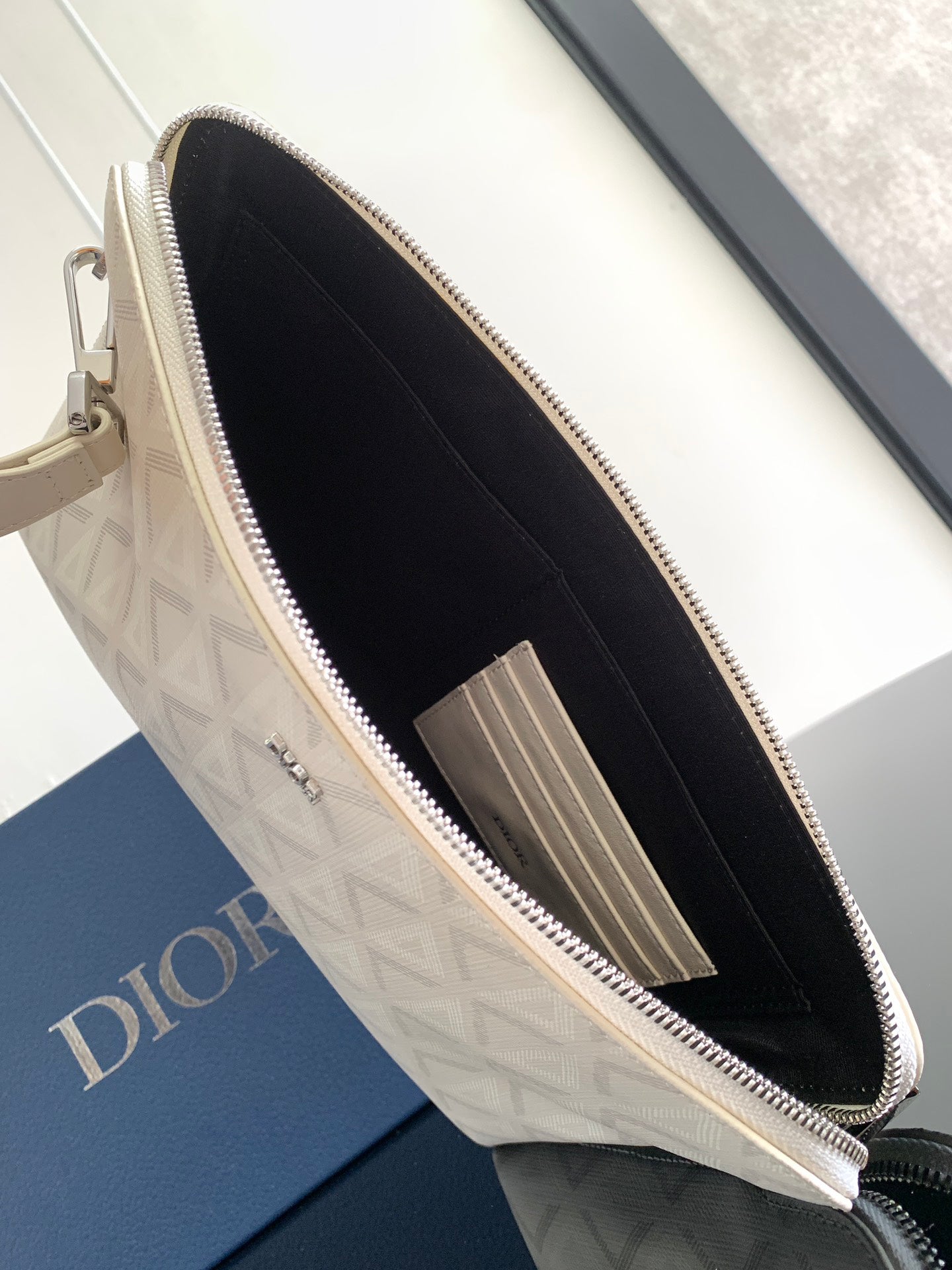 Dior A5 Diamond Quilted Canvas Clutch | P300 Thick Edition | Detachable Leather Strap | Full Original Packaging