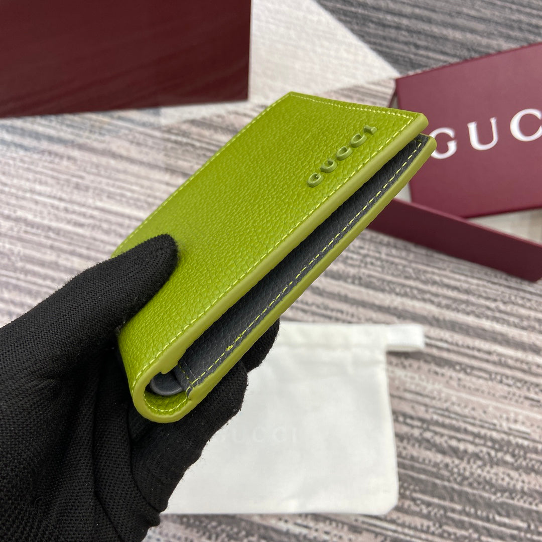 Gucci 2025 Early Spring Collection Green Calfskin Leather Bifold Wallet - Iconic Motif, Reimagined Elegance