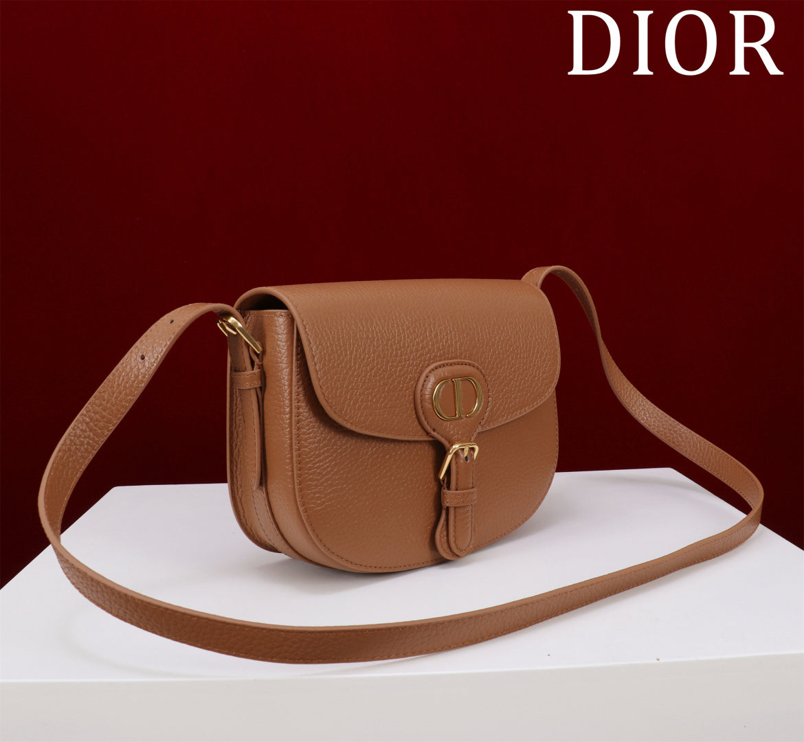 Dior Bobby Blue Oblique Jacquard Medium Bag 2025 Cruise - Adjustable Vintage Gold Strap/Dumpling Silhouette/Handheld & Crossbody