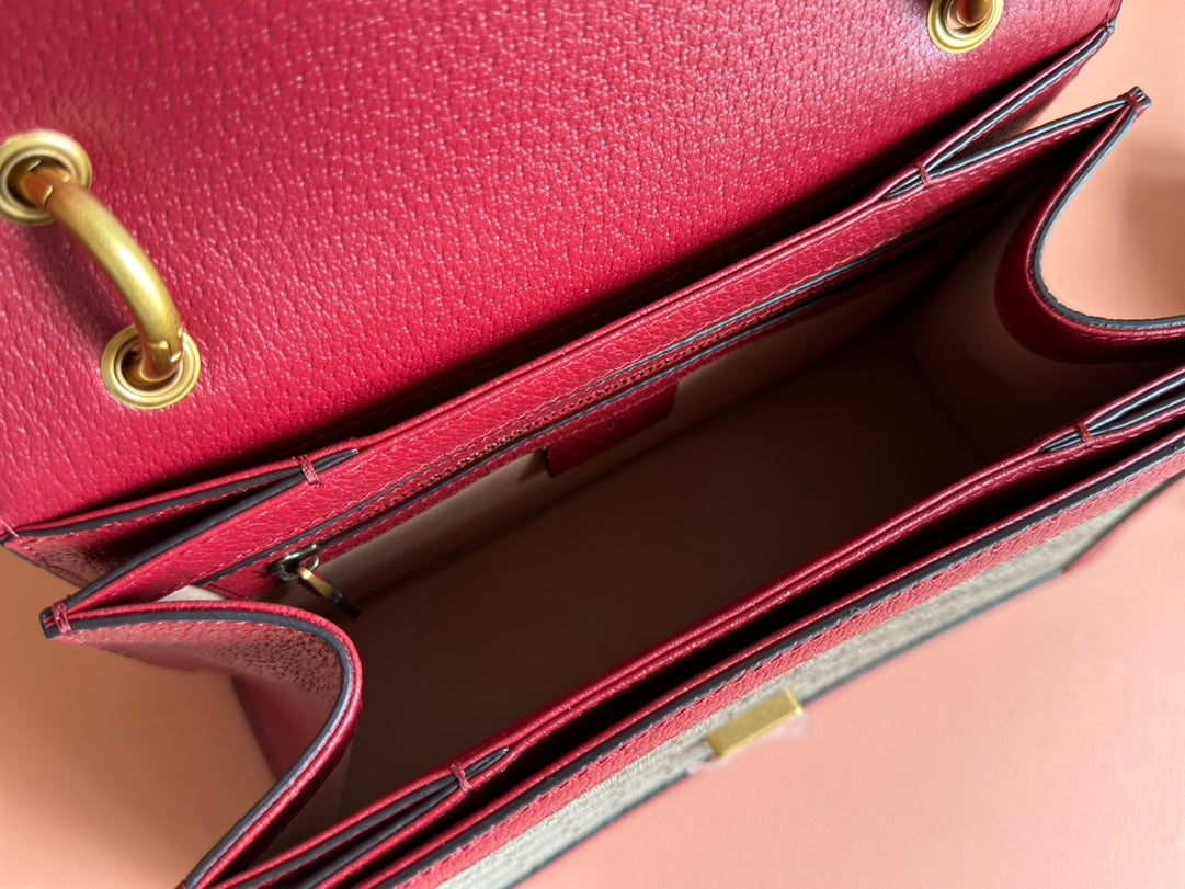 Gucci Queen Margaret Small Tote - 1970s Bee Crystal Clasp with GG Canvas & Suede Microfiber