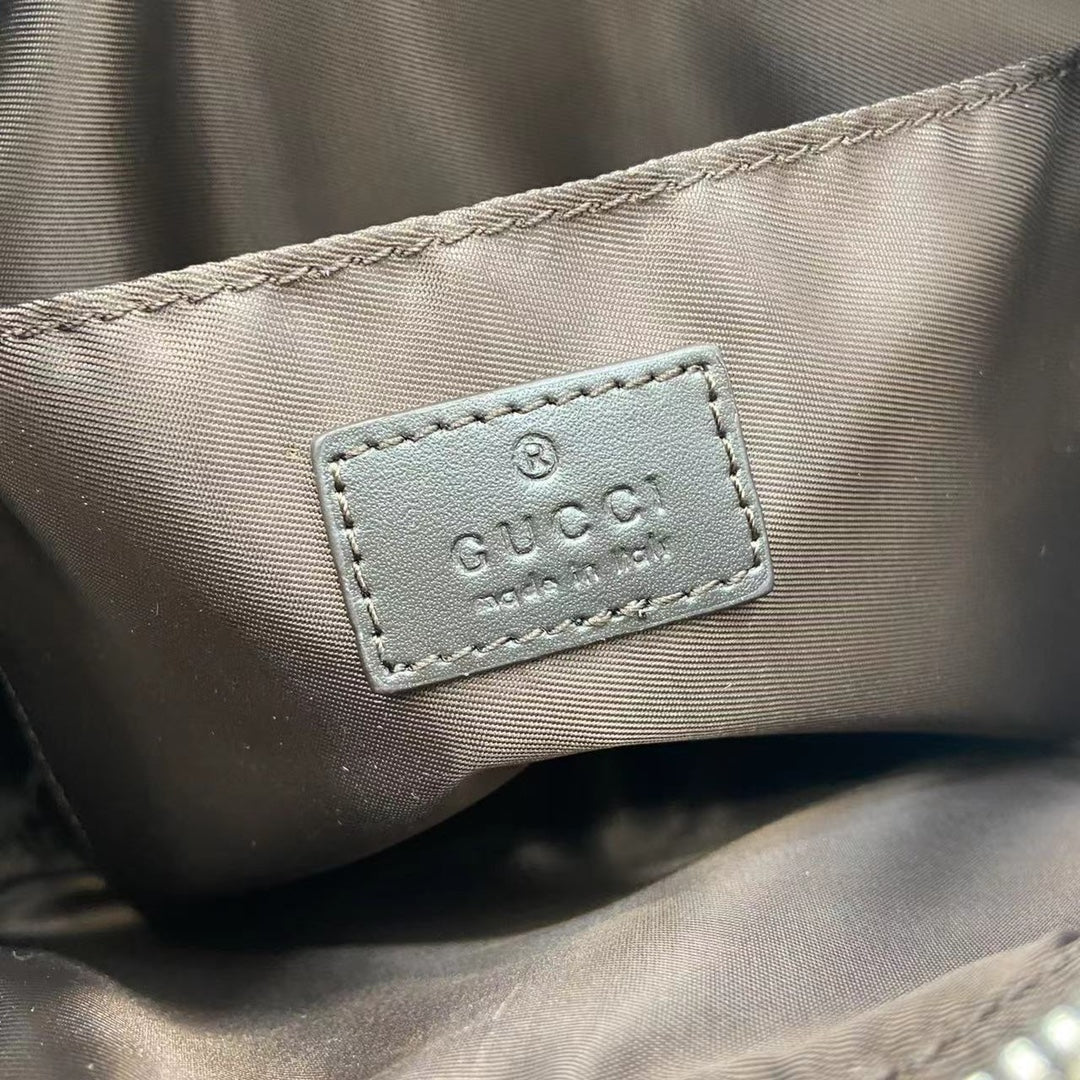 GUCCI GG Canvas Tote Bag with Original Packaging 23.5x15x5cm New 2023 Apricot Brown (Web Stripe & Detachable Strap)