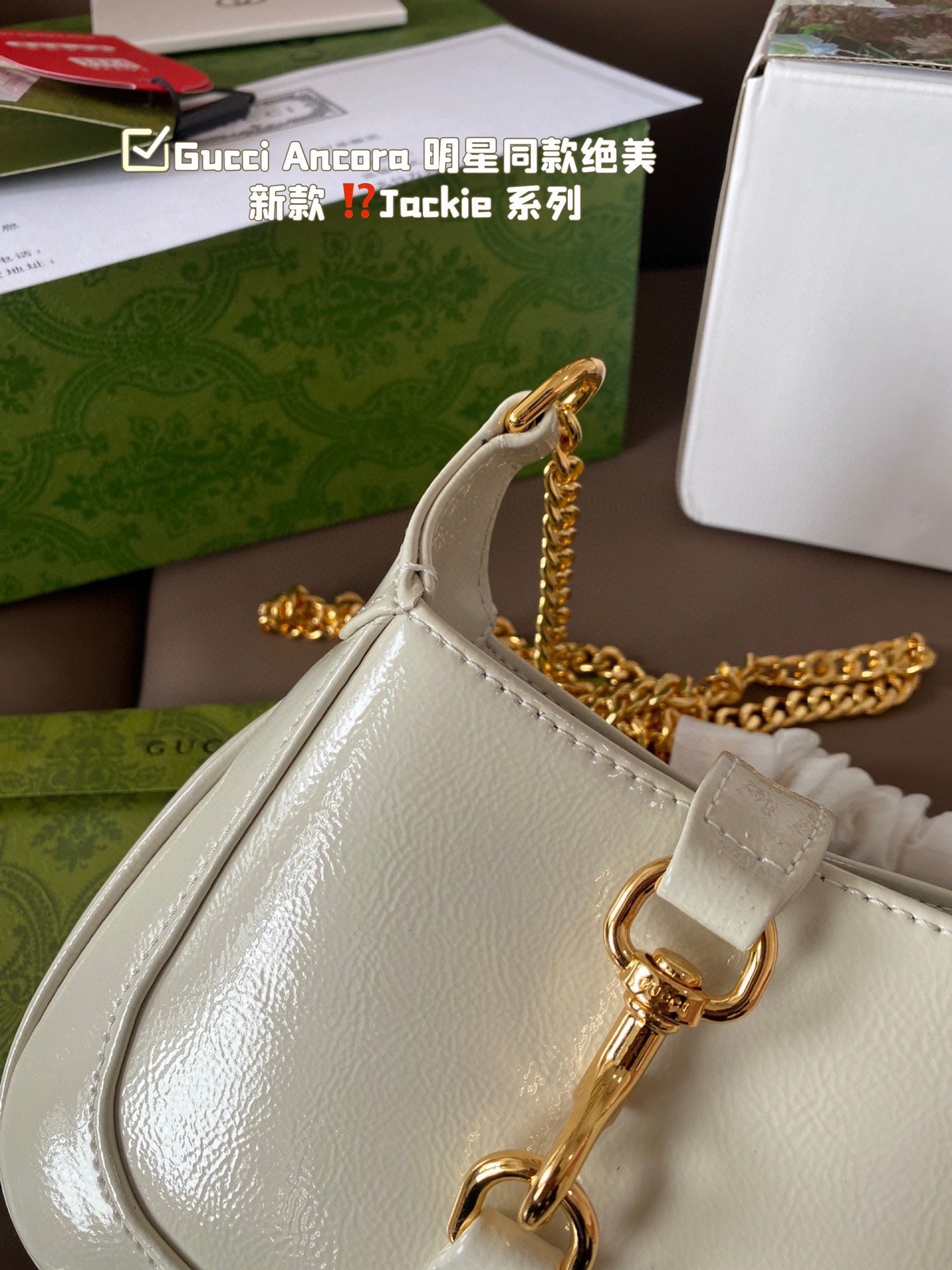 Gucci Jackie Bag – Multi-Color Romantic Tote, 20x13cm Curved Silhouette, Smooth/Waxed Leather, Celebrity Style