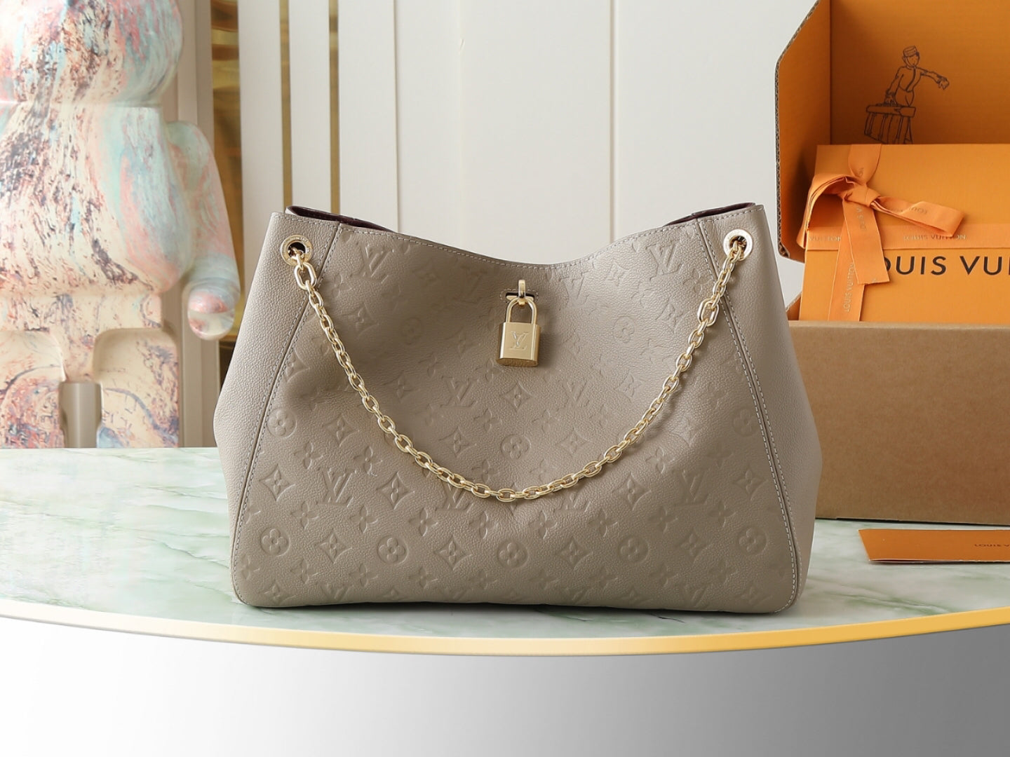 Anytime Medium Bag | 1988 Omenade Archive Re-edition | Monogram Emeinte Leather with Detachable L-Lock 42×27×14cm