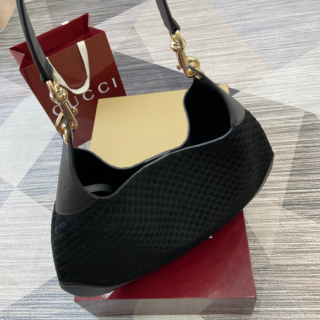 Gucci Body Double-Lock Medium Shoulder Bag | 1950s Archive Design, Original GG Canvas, Fluid Silhouette, 49x46x4cm