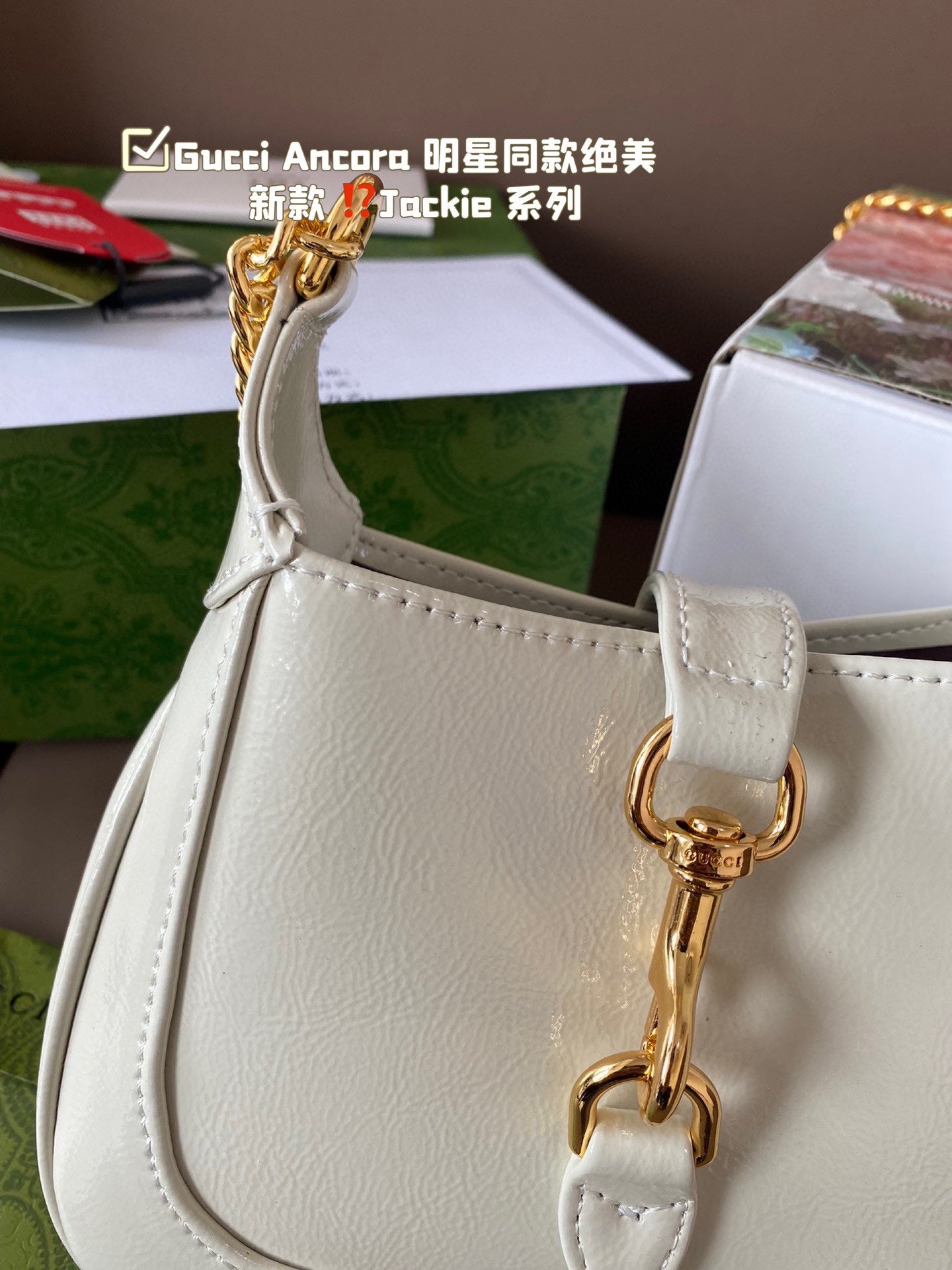 Gucci Jackie Bag – Multi-Color Romantic Tote, 20x13cm Curved Silhouette, Smooth/Waxed Leather, Celebrity Style