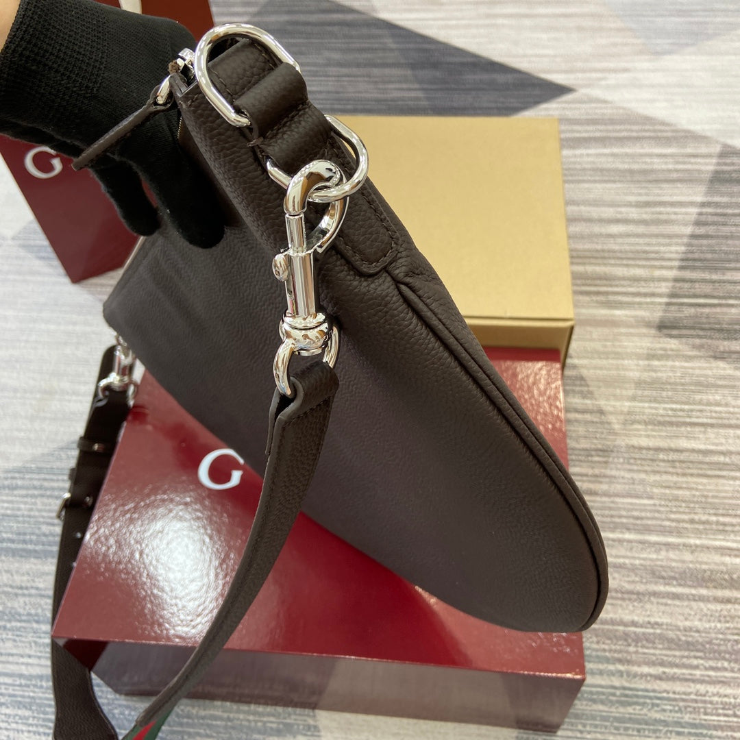 Gucci Body Double Lock Shoulder Bag FW2024 | Brown Pebbled Leather | Sabato De Sarno Archival Revival 40x31x3cm