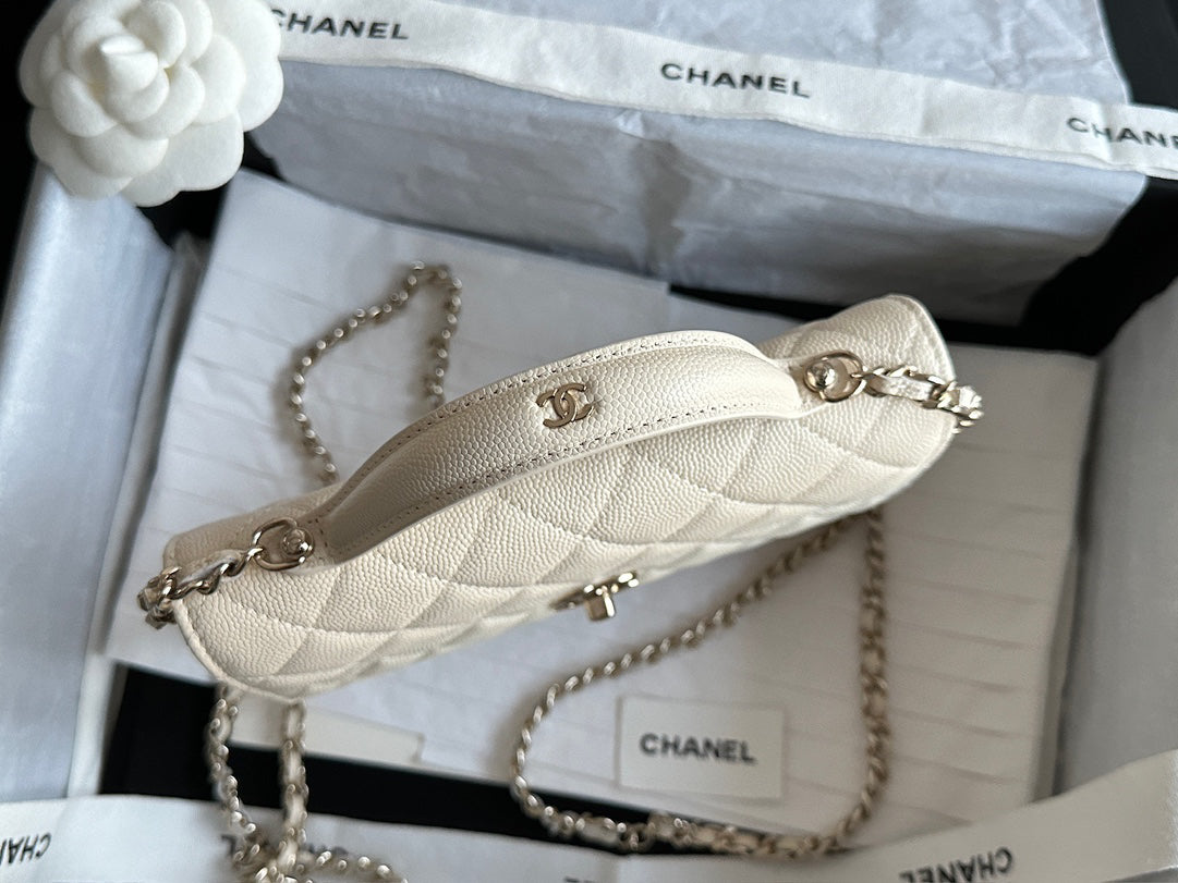 Chanel 25C Mini Backpack | Cream & Champagne Gold | France Hass Original Caviar-grained Calfskin | ZP-Grade Champagne Gold Hardware | Exclusive Release