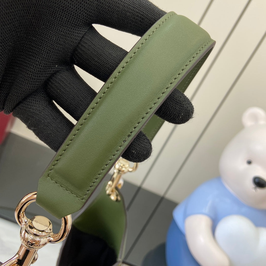 Gucci Body Double-Lock Shoulder Bag - Vintage 1950s Inspired Brown GG Suede with Adjustable Strap