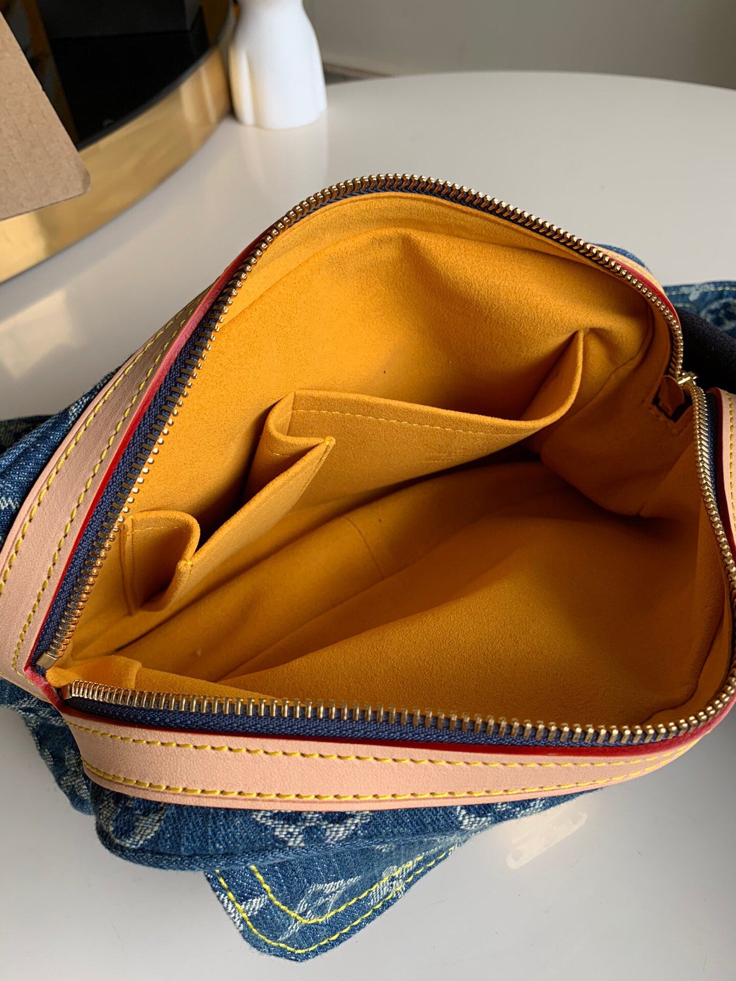 【RARE COLLECTIBLE】Louis Vuitton LV Vintage Limited Edition Denim Handbag | Timeless Retro Style | 25cm Classic Size | Full Set Packaging