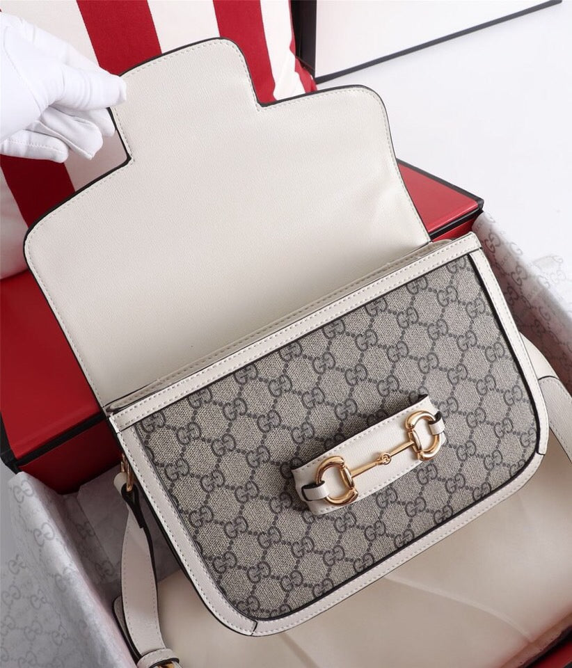 Gucci 1955 Vintage Saddle Bag - Natural Grain Leather, Timeless 25x18x8cm Design