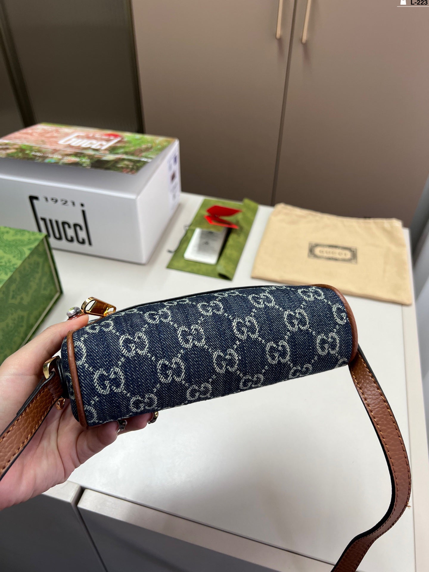 Gucci Ophidia Vintage GG Monogram Camera Bag - Compact Size 17×12cm, Spacious & Timeless Crossbody Bag with Foldable Box