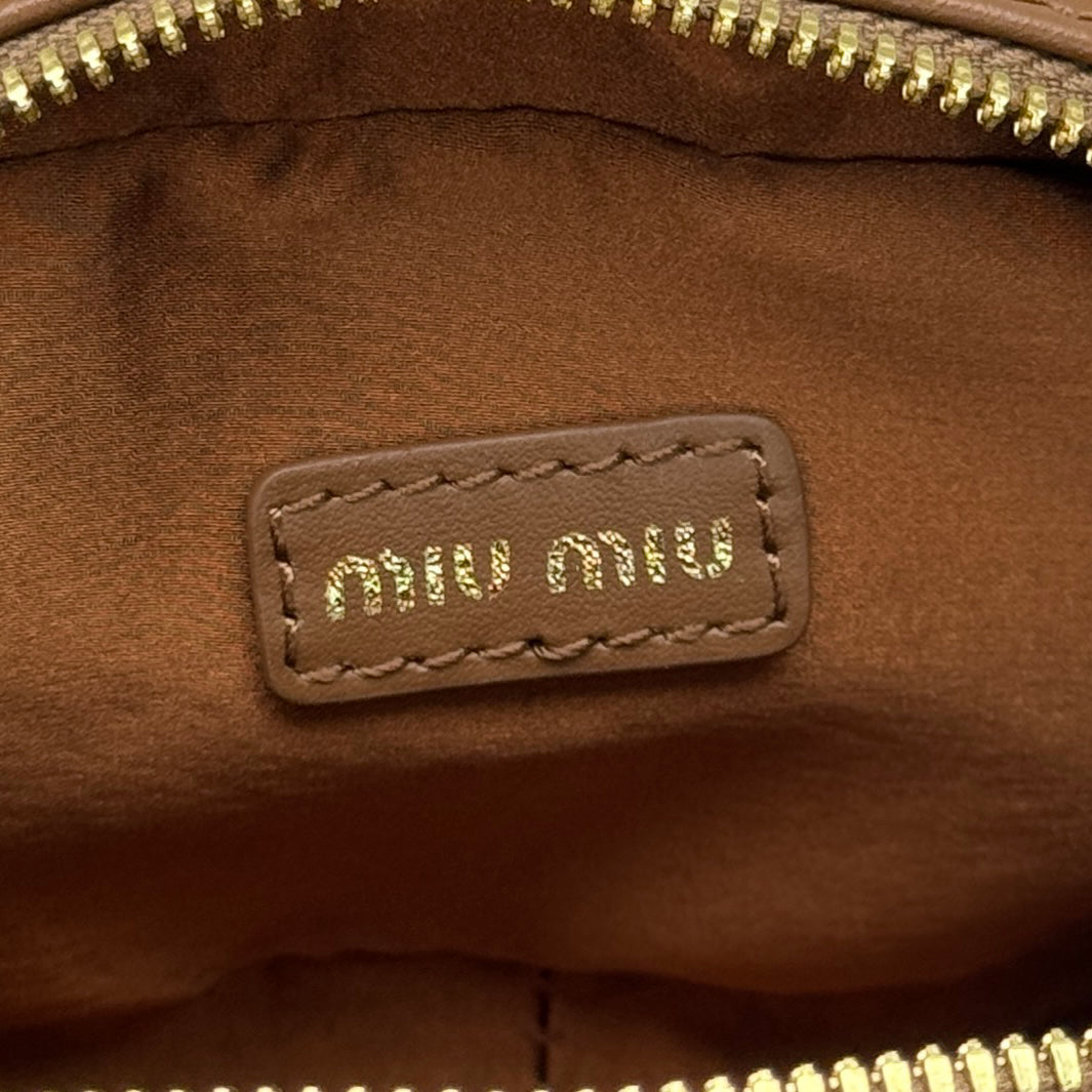 Brown MIU MI Style Mini Vanity Bag - Multiway Crossbody Belt Bag for Summer Layering