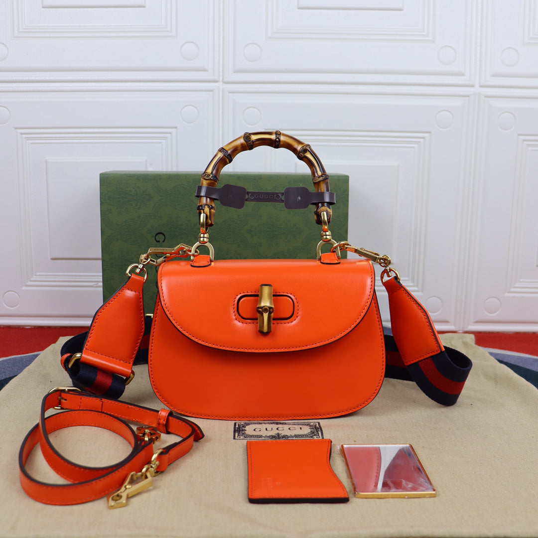 Gucci 100th Anniversary Bamboo Bag | Double Adjustable Straps, Premium Leather, 21x15x7cm