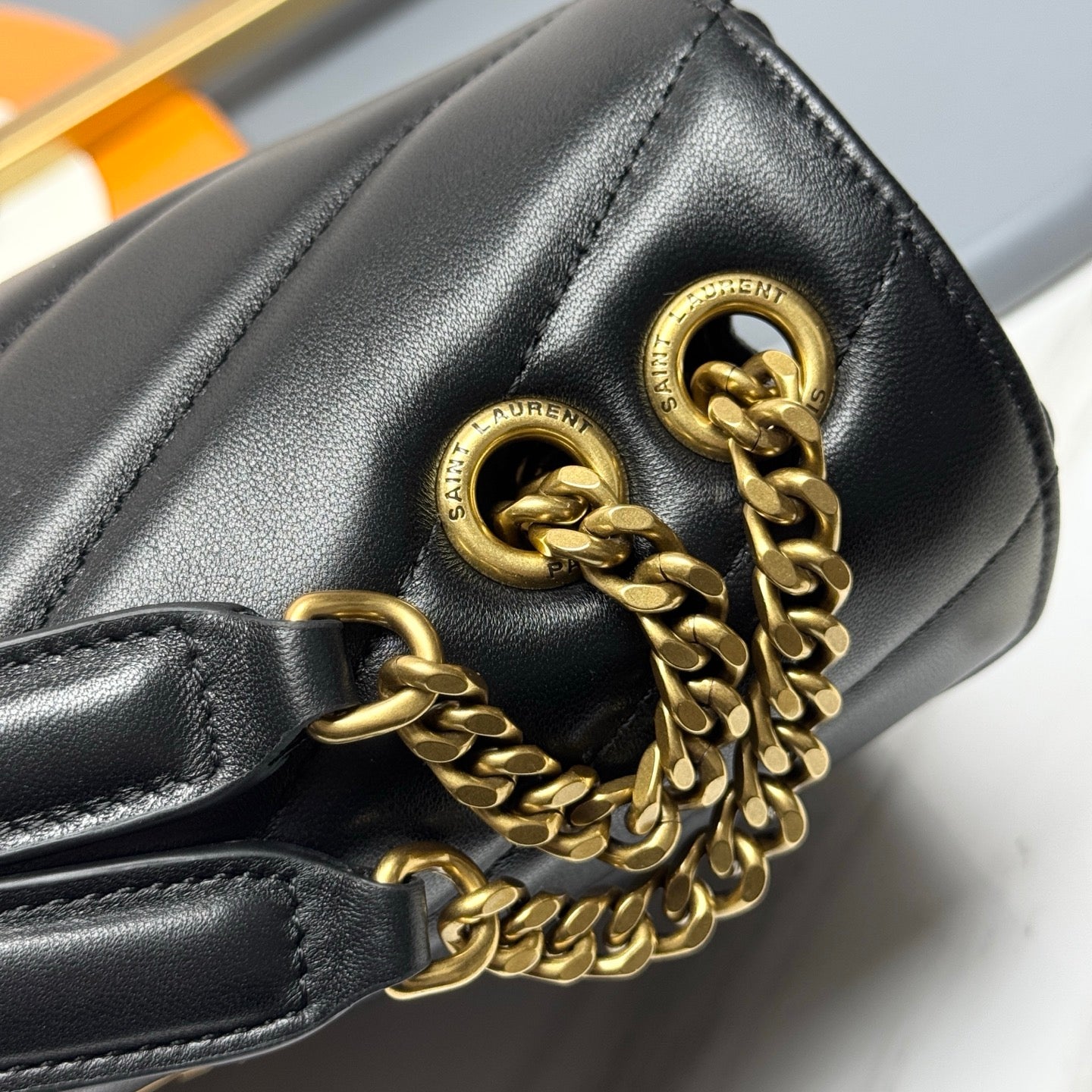 Yves Saint Laurent LouLou Small Quilted Lambskin Chain Bag in Noir - Spring 2023 Edition