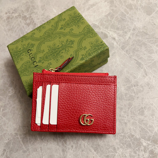 Gucci CY Series 574804 Vintage Slim Card Holder - 12×8cm Multi-Pocket Leather Wallet with Zip Compartments
