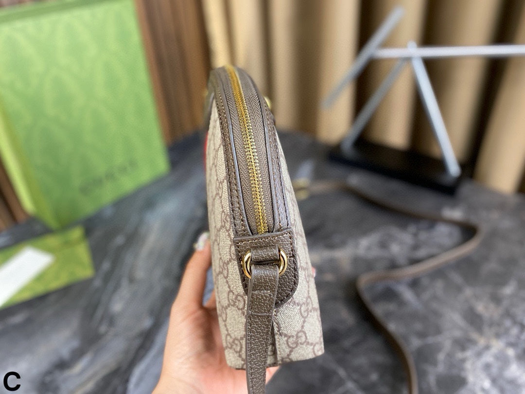 Gucci Ophidia Shell Bag – GG Logo & Stripes Retro Tote, 24x19cm Spacious Commute Essential