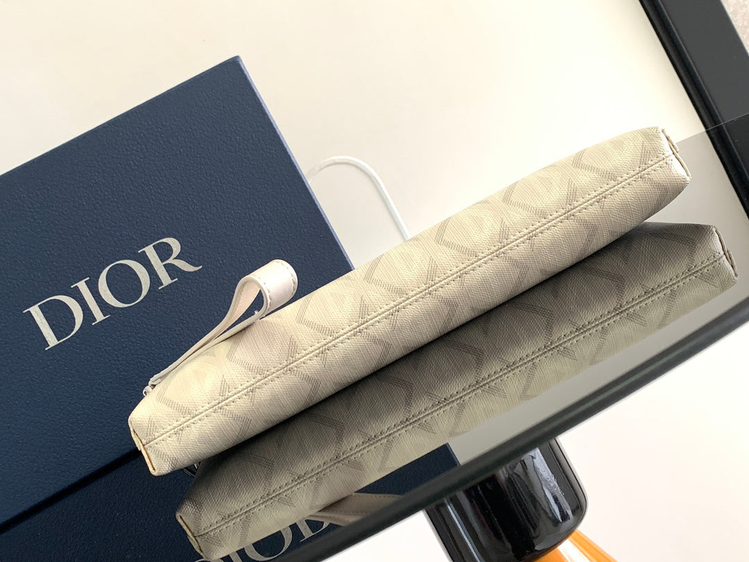 Dior A5 Diamond Quilted Canvas Clutch | P300 Thick Edition | Detachable Leather Strap | Full Original Packaging