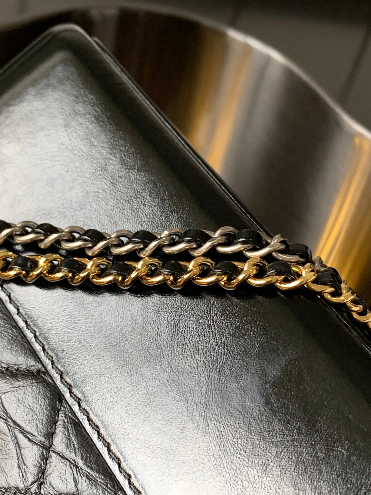 CHANEL GABRIELLE Medium Hobo Bag | Crumpled Calfskin Vintage Chain Bag | 26cm Adjustable Shoulder Crossbody