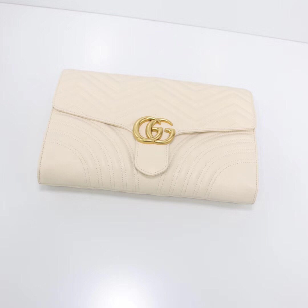 GUCCI White Large Capacity Clutch | Premium Quality Ready Stock | 30x20x4cm Business Essentials