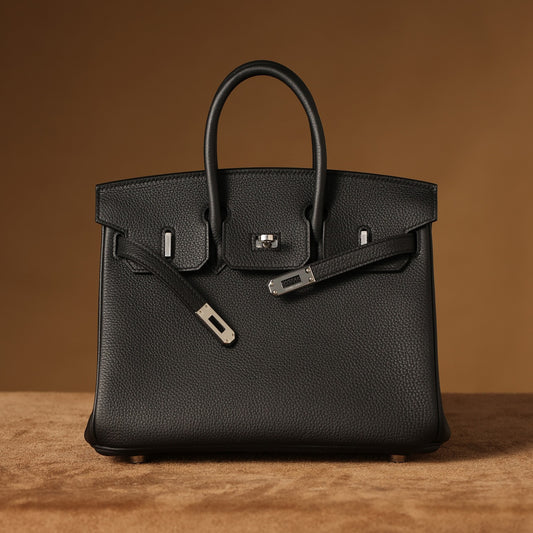 Hermès Birkin 25cm Black Silver Hardware | Original Togo Leather & European Craftsmanship, Exclusive Overstock