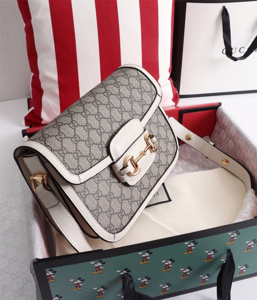 Gucci 1955 Vintage Saddle Bag - Natural Grain Leather, Timeless 25x18x8cm Design