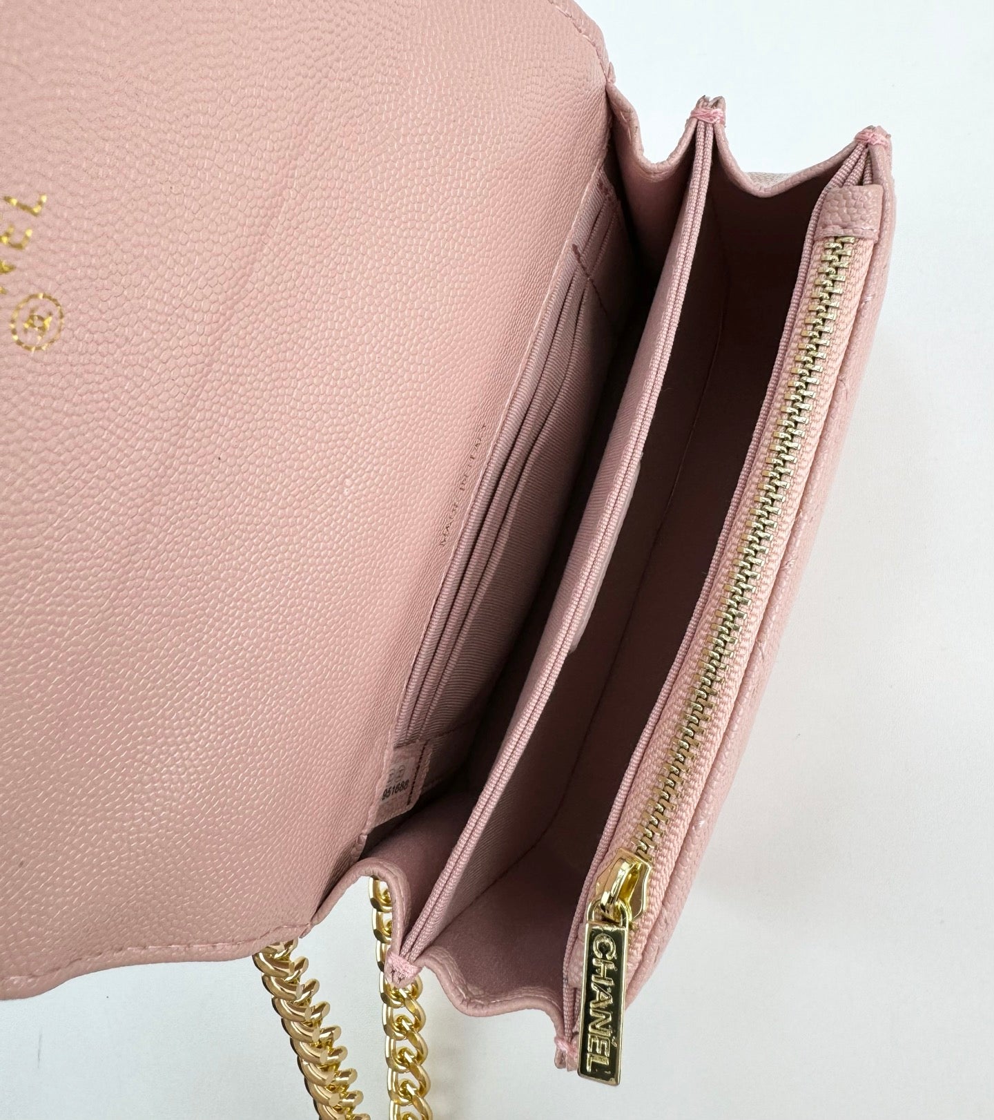 Chanel 22S Blush Pink Enamel Handle Bag | Mini Sweet Crossbody | Gold Logo & Woven Strap