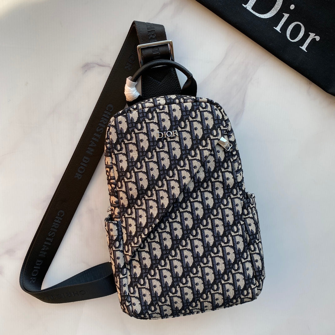DIOR Men's Chest Bag Crossbody - Model 2062 (29×17×6.5cm) | Genuine Leather & Imported Fabric | Original Hardware