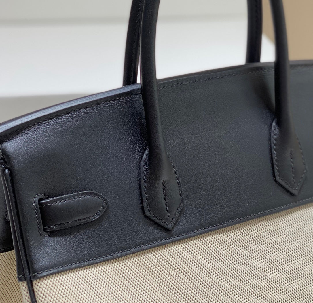 Hermès Birkin 30cm Vintage Revival Tote | Swift Leather & Canvas Hybrid with Steel Hardware & Beeswax Stitching