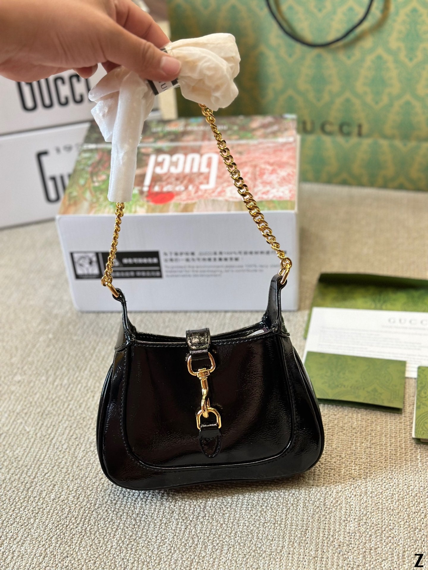 Gucci New Jackie Bag – Romantic Luxury in Multi-Colors Smooth/Waxed Leather 18x13cm Timeless Elegance