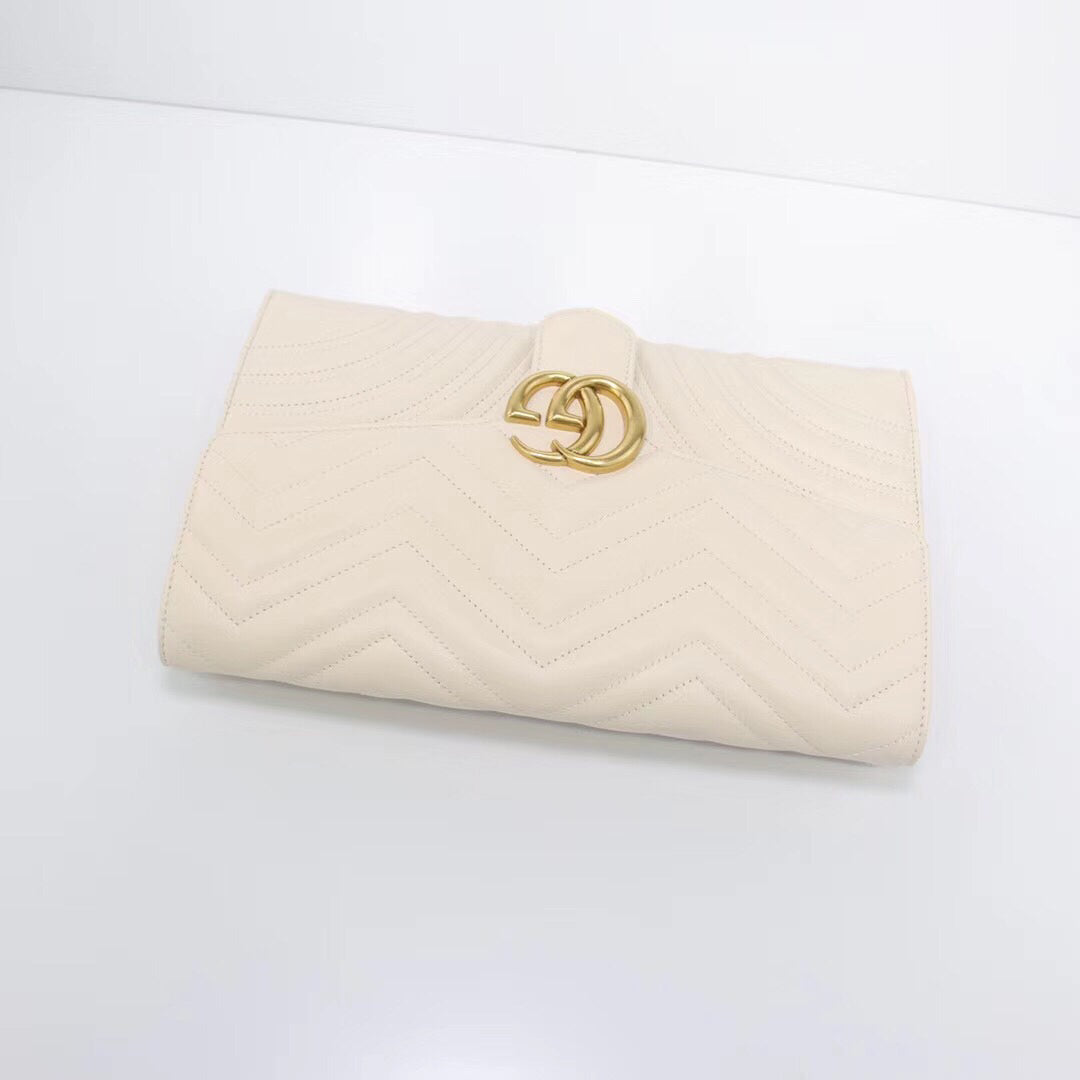 GUCCI White Large Capacity Clutch | Premium Quality Ready Stock | 30x20x4cm Business Essentials