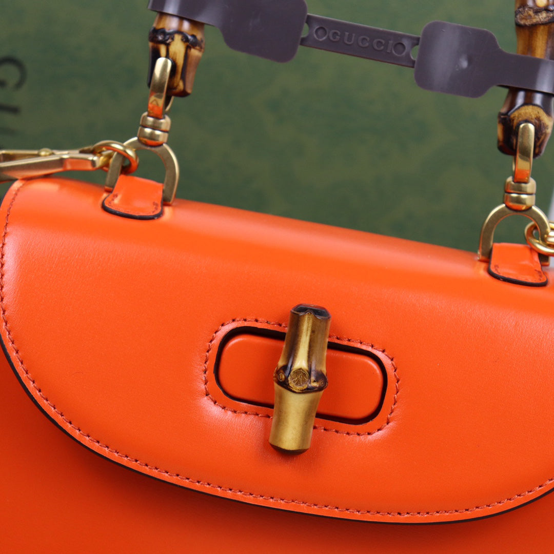 Gucci 100th Anniversary Bamboo Bag | Double Adjustable Straps, Premium Leather, 21x15x7cm