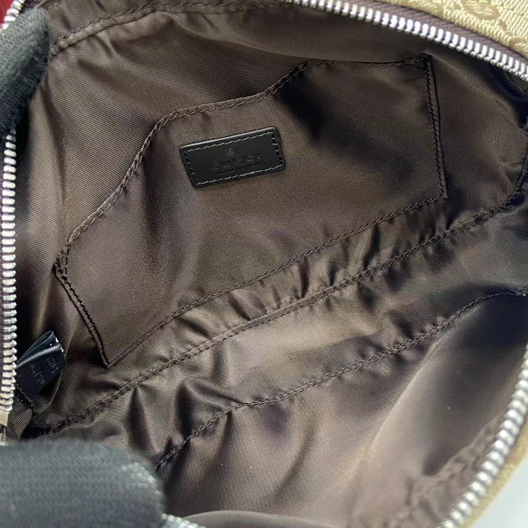 GUCCI GG Canvas Tote Bag with Original Packaging 23.5x15x5cm New 2023 Apricot Brown (Web Stripe & Detachable Strap)