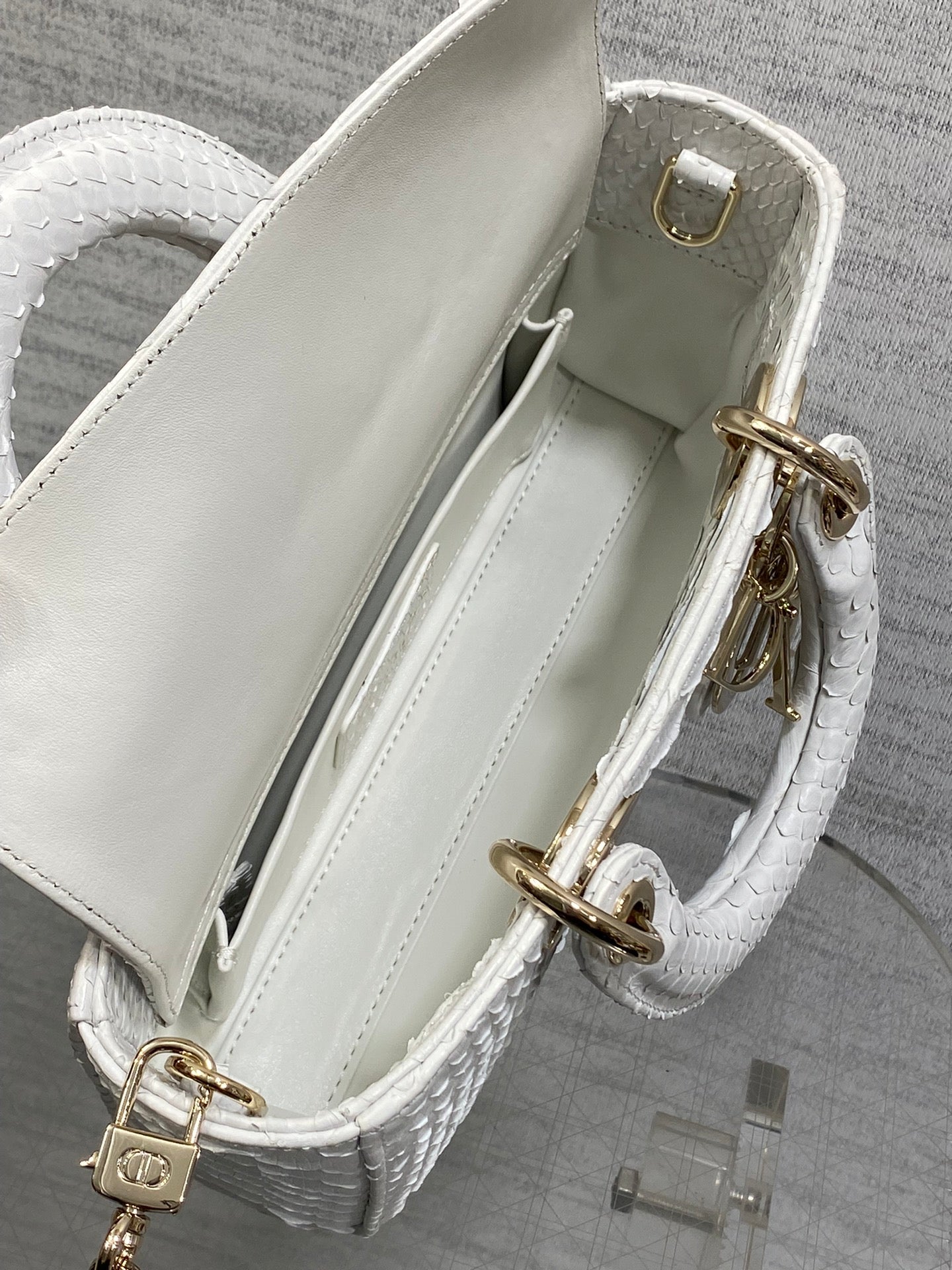 Dior Oblique 22cm Rare Python Skin Bag | Unique Natural Grain & Full Set