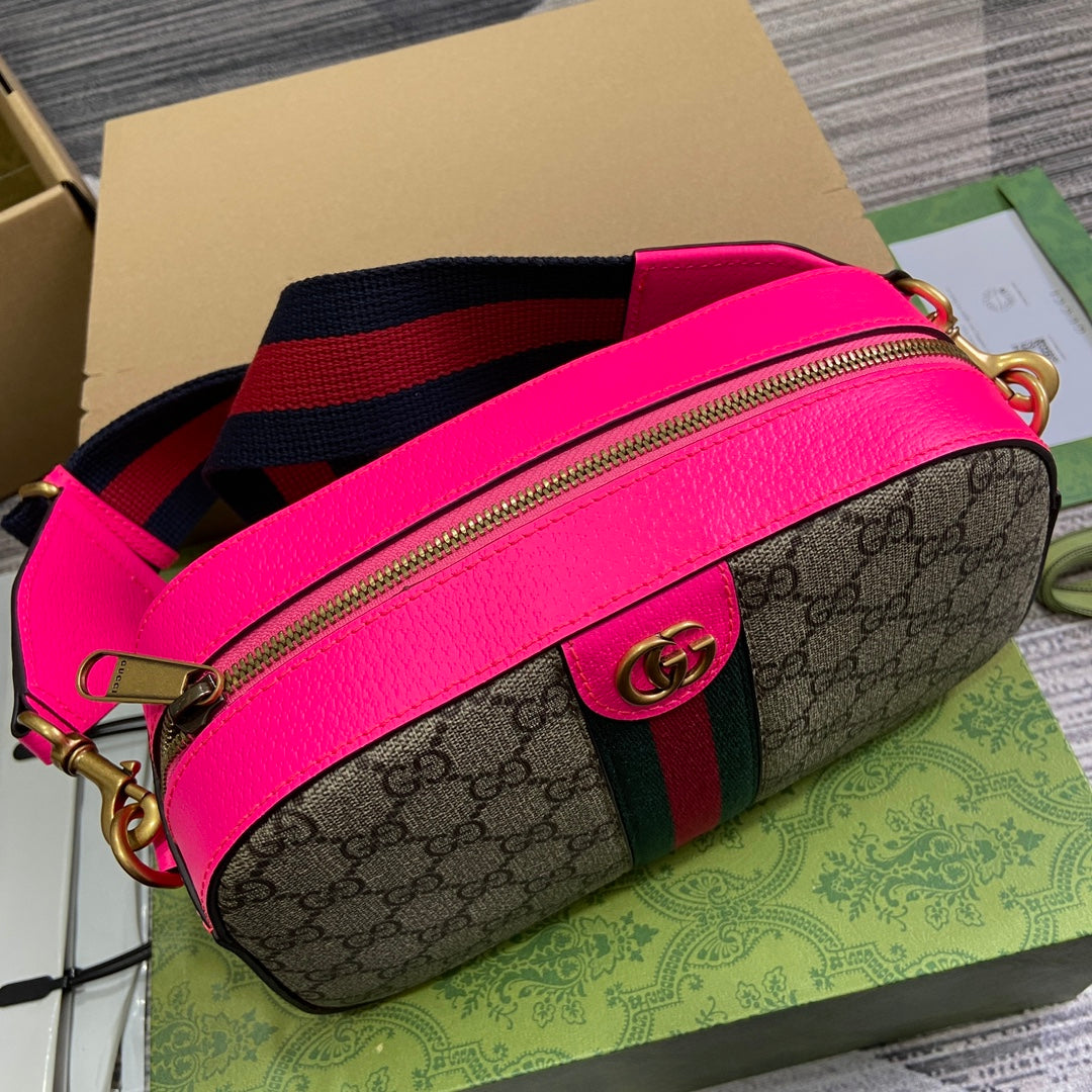[In Stock] Luxury Designer Fluorescent Magenta Handbag - Original Craftsmanship, Real Photos, 23.9×15.2×6.9cm