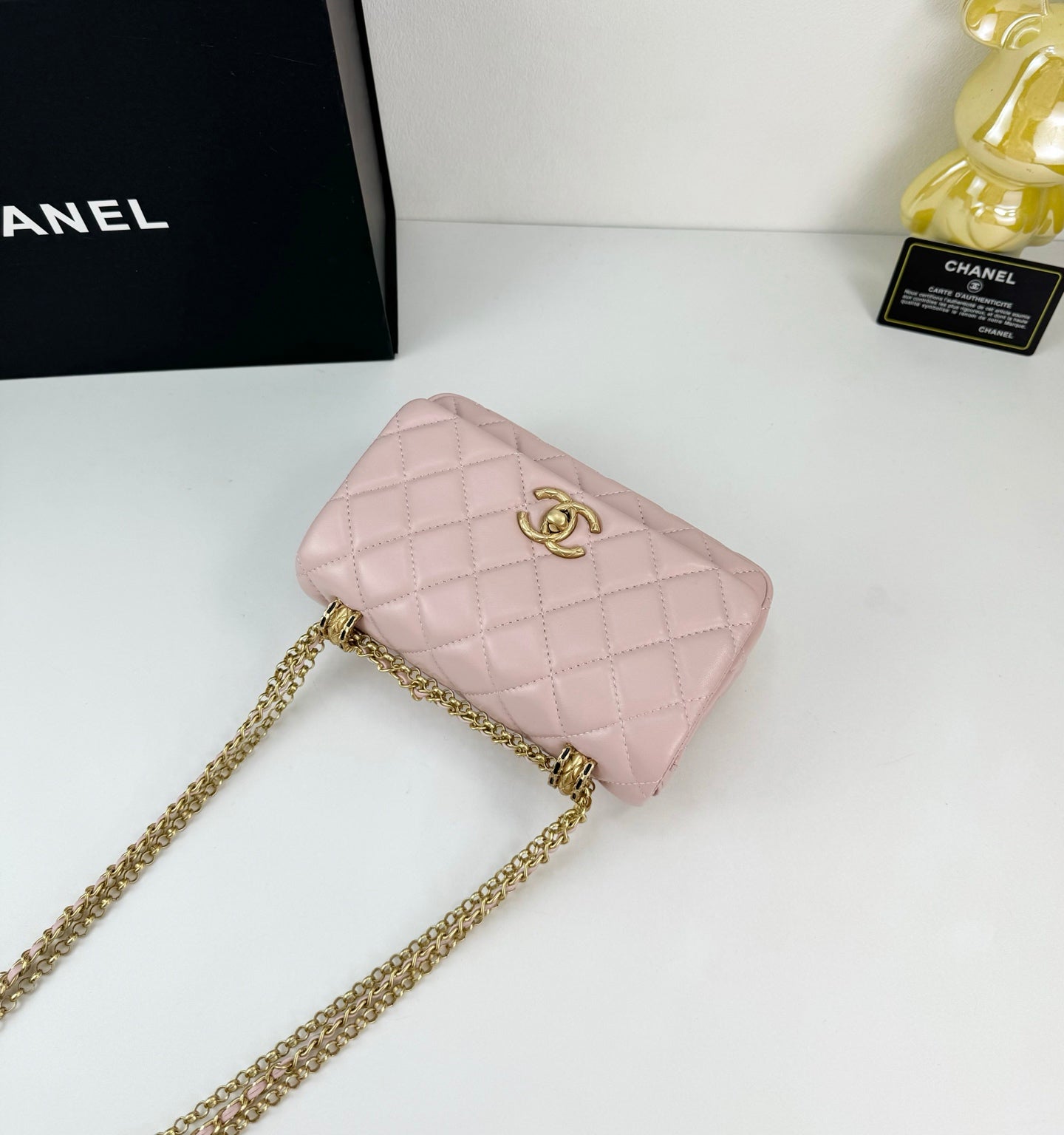 Chanel 24A Black Gold Fringe Chain Double Pearl Flap Bag 18*11.5cm Luxury Classic Crossbody
