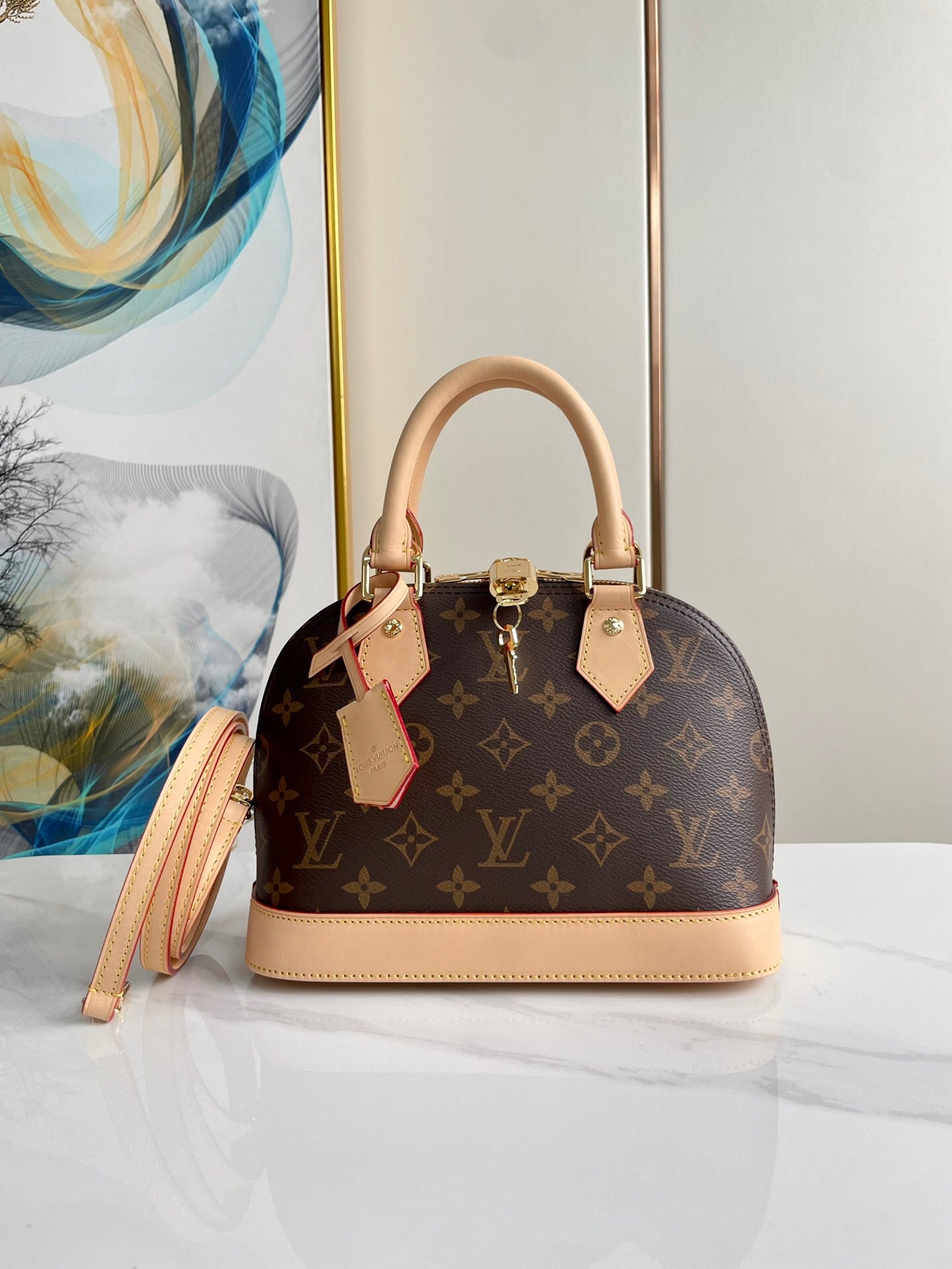 【Ultimate Original Leather】LV Alma BB Monogram Shell Bag 25×19×12cm Top-Quality Replica with Full Packaging | Real Photos