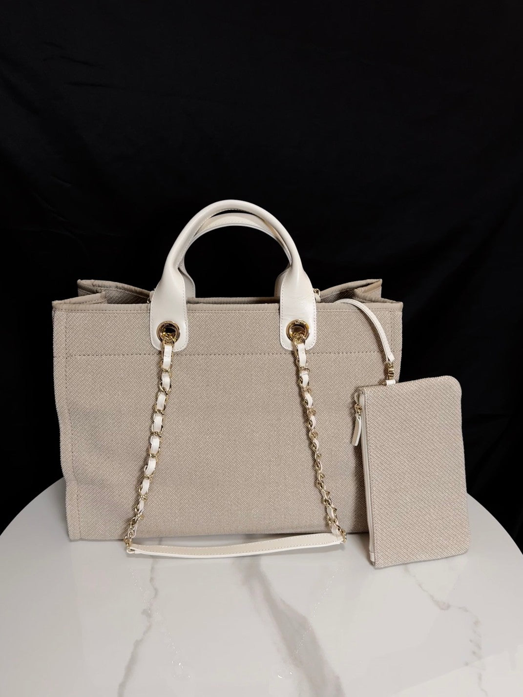 Chanel Seasonal Canvas Shopper Tote | Lightweight Large Beach Bag for Travel & Daily Use